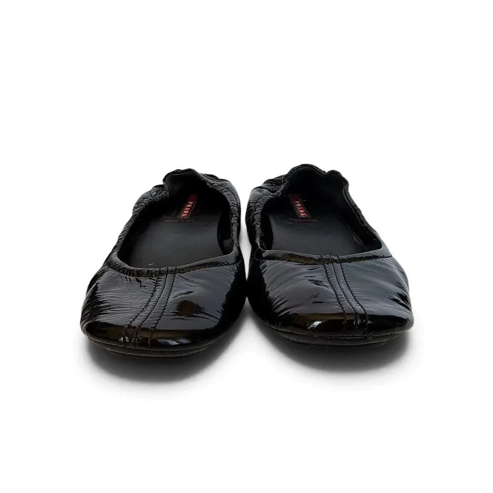 Prada Black Patent Leather Ballet Flats 36 US 6